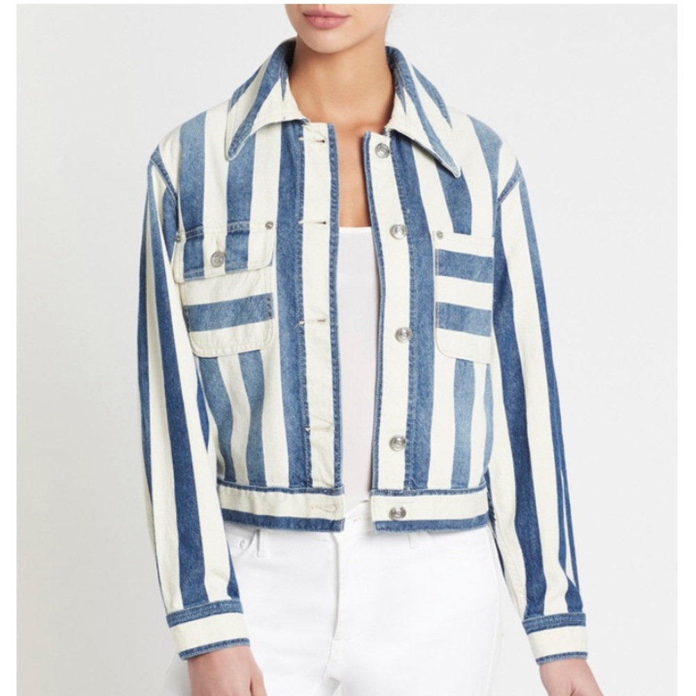 NEW Current/Elliot The Sammy Jacket, Bay Stripe - Picture 1 of 7